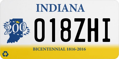 IN license plate 018ZHI