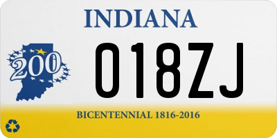 IN license plate 018ZJ