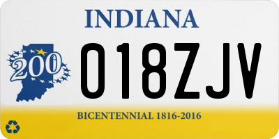IN license plate 018ZJV