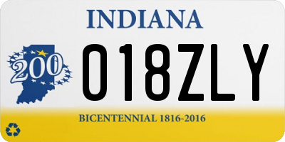 IN license plate 018ZLY