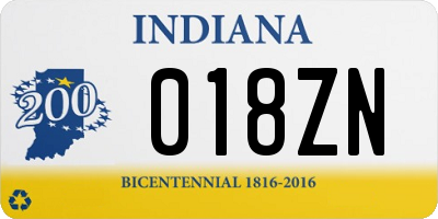 IN license plate 018ZN