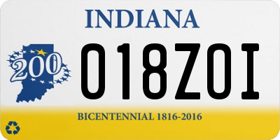 IN license plate 018ZOI