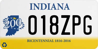 IN license plate 018ZPG