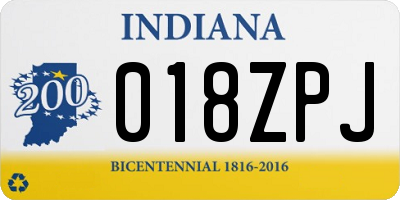 IN license plate 018ZPJ