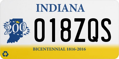 IN license plate 018ZQS