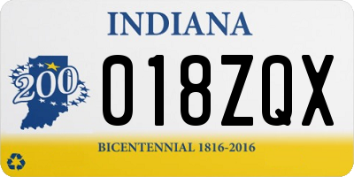 IN license plate 018ZQX