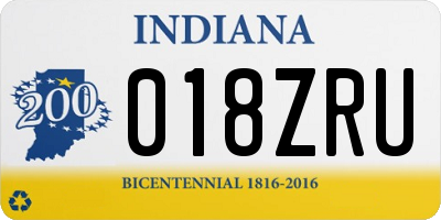 IN license plate 018ZRU