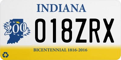 IN license plate 018ZRX