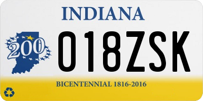 IN license plate 018ZSK