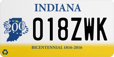 IN license plate 018ZWK