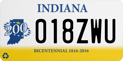 IN license plate 018ZWU