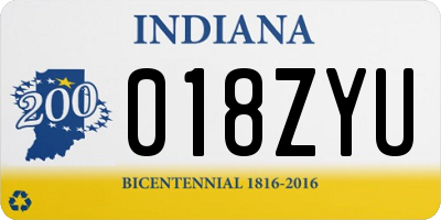 IN license plate 018ZYU