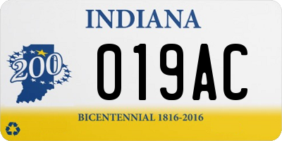 IN license plate 019AC