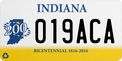 IN license plate 019ACA