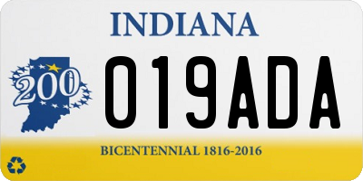 IN license plate 019ADA