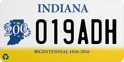 IN license plate 019ADH