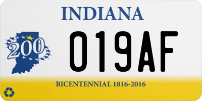 IN license plate 019AF