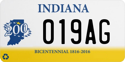 IN license plate 019AG