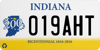 IN license plate 019AHT