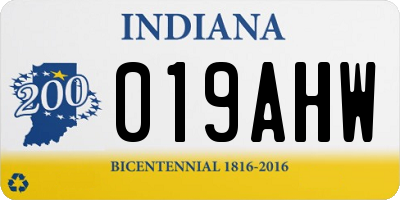 IN license plate 019AHW