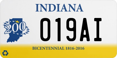 IN license plate 019AI