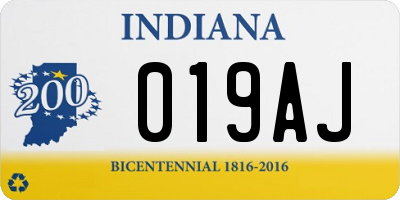 IN license plate 019AJ