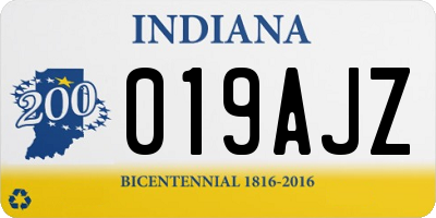IN license plate 019AJZ