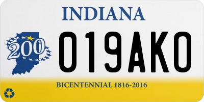 IN license plate 019AKO