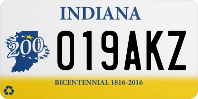 IN license plate 019AKZ