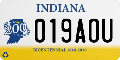 IN license plate 019AOU