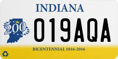 IN license plate 019AQA