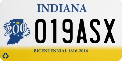 IN license plate 019ASX