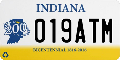 IN license plate 019ATM