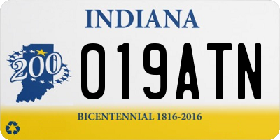 IN license plate 019ATN