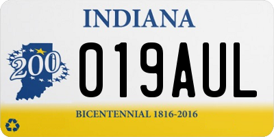 IN license plate 019AUL