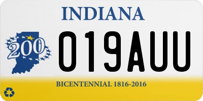 IN license plate 019AUU