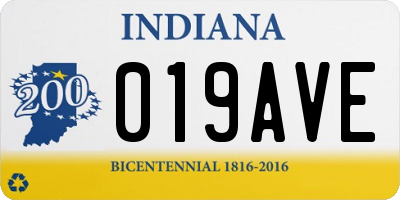 IN license plate 019AVE