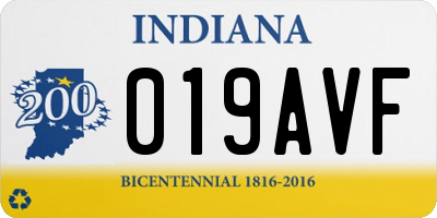 IN license plate 019AVF