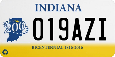 IN license plate 019AZI