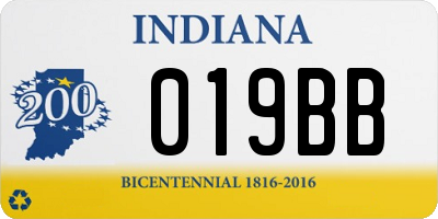 IN license plate 019BB