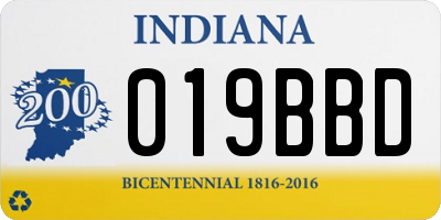 IN license plate 019BBD