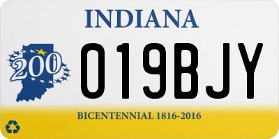 IN license plate 019BJY