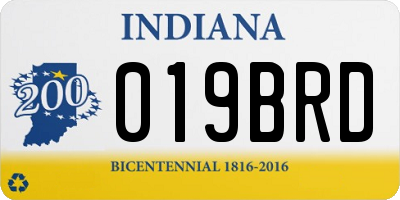 IN license plate 019BRD