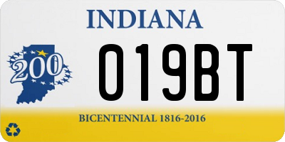 IN license plate 019BT