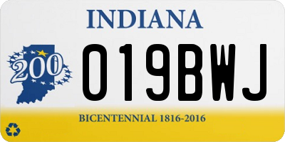 IN license plate 019BWJ