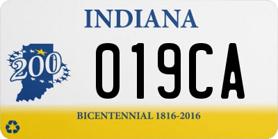 IN license plate 019CA