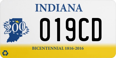IN license plate 019CD