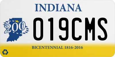 IN license plate 019CMS