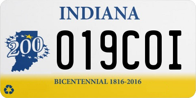 IN license plate 019COI