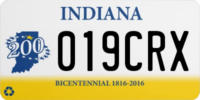 IN license plate 019CRX